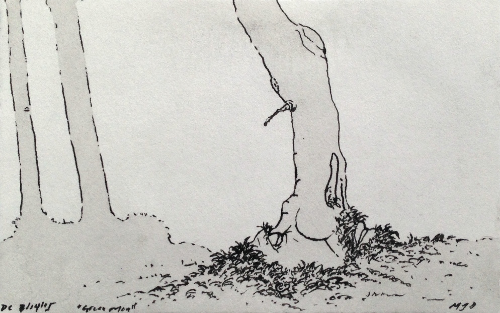 green man close up full view