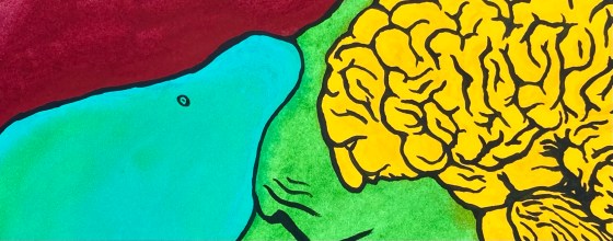 A detail of Fragrant Spring Awakens a Slumbering Land an original painting by MJ Seal created through free association and biomorphic abstraction.