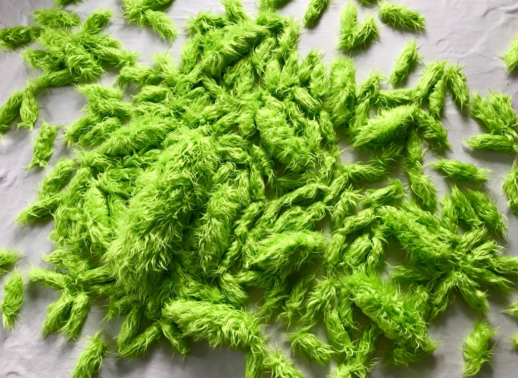 Detail of an original installation fabric art piece by MJ Seal