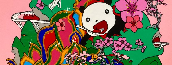 Detail of Jade Mountain an original painting by contemporary artist MJ Seal