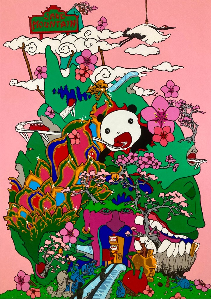 Full view of Jade Mountain an original painting by contemporary artist MJ Seal