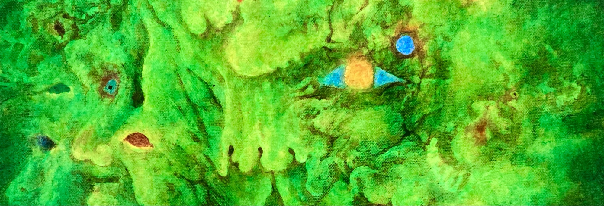 Detail of An original biomorphic painting in acrylic by MJ Seal