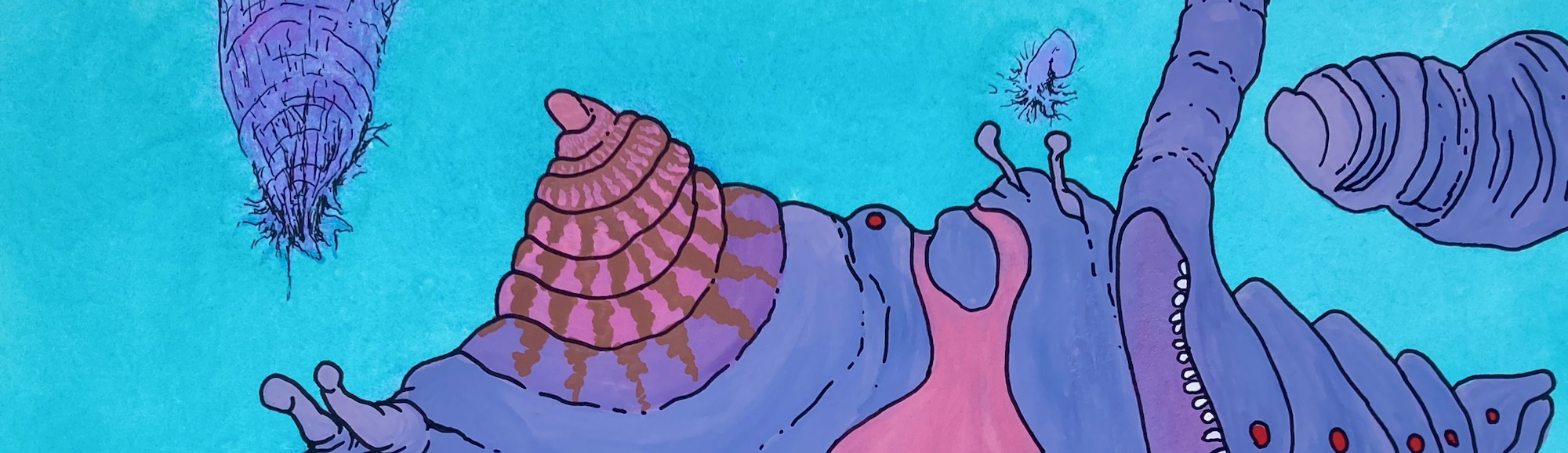 Close up detail of an original biomorphic painting by emerging artist MJ Seal