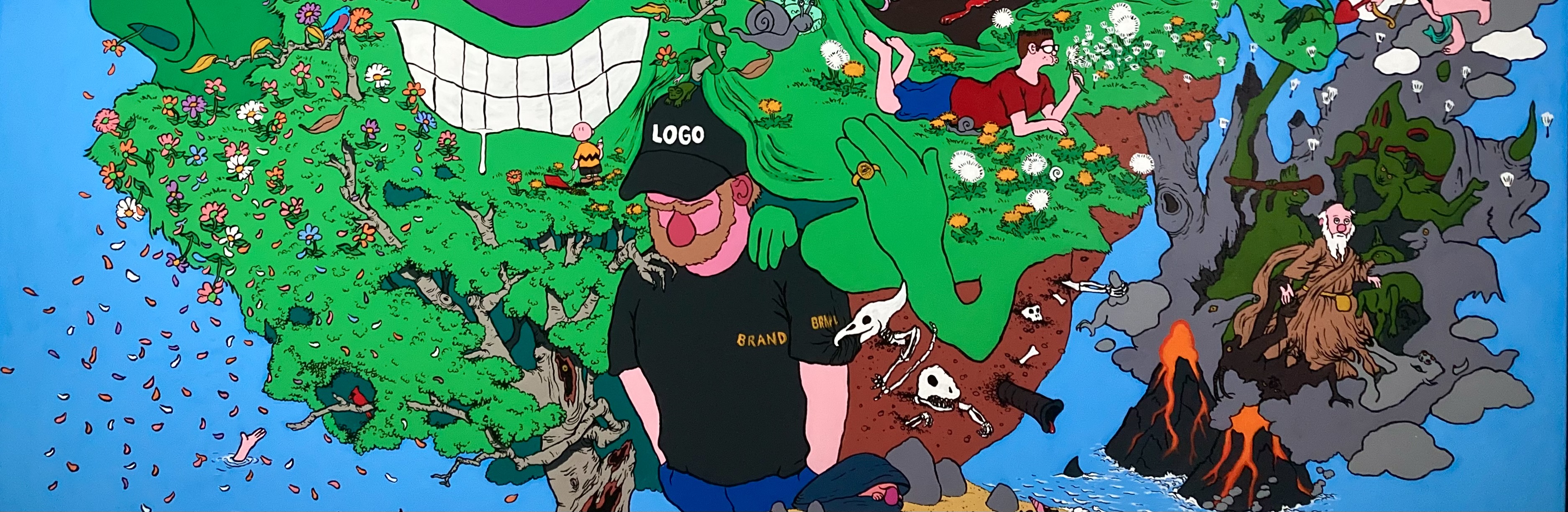 Detail of "The Loneliness of Men" an original painting by MJ Seal