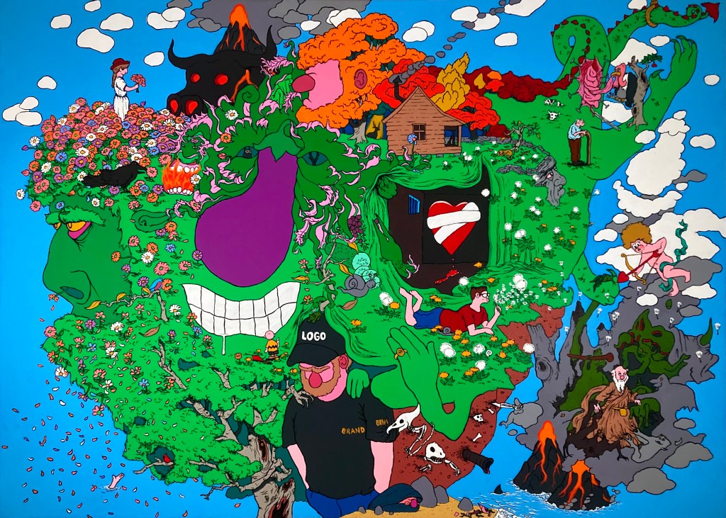 Full view of "The Loneliness of Men" an original painting by MJ Seal