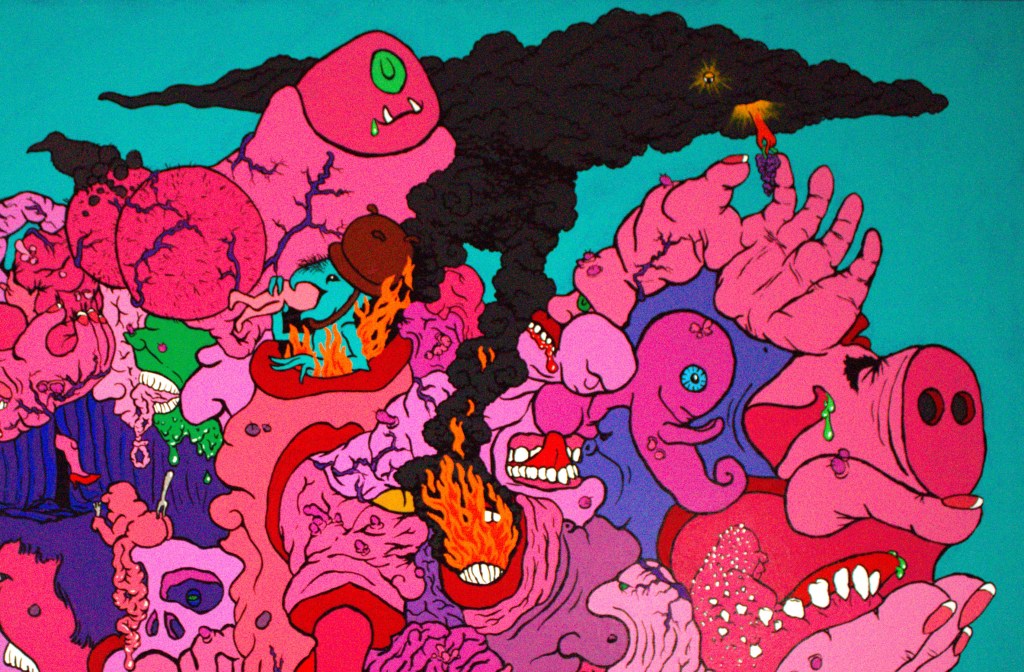 Detail of a contemporary painting by emerging artist MJ Seal