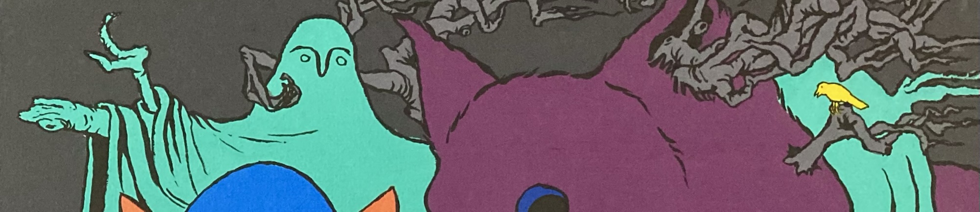 Detail of Autochthonous Life an original painting by contemporary artist MJ Seal