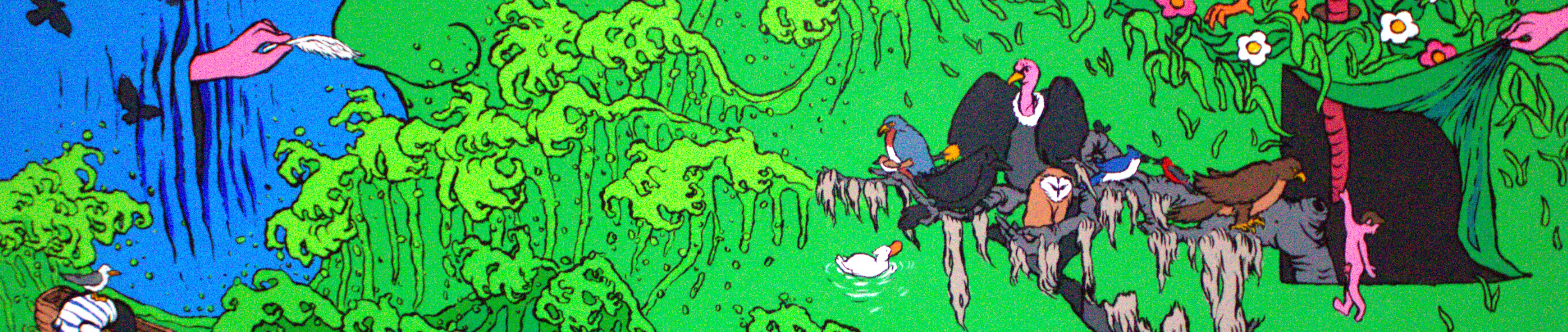 A detail of "Swamped" a contemporary painting by emerging artist MJ Seal