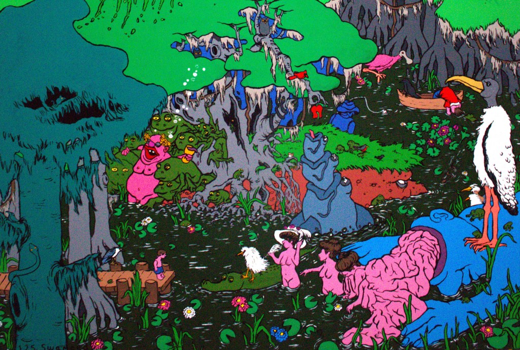 A detail of "Swamped" a contemporary painting by emerging artist MJ Seal