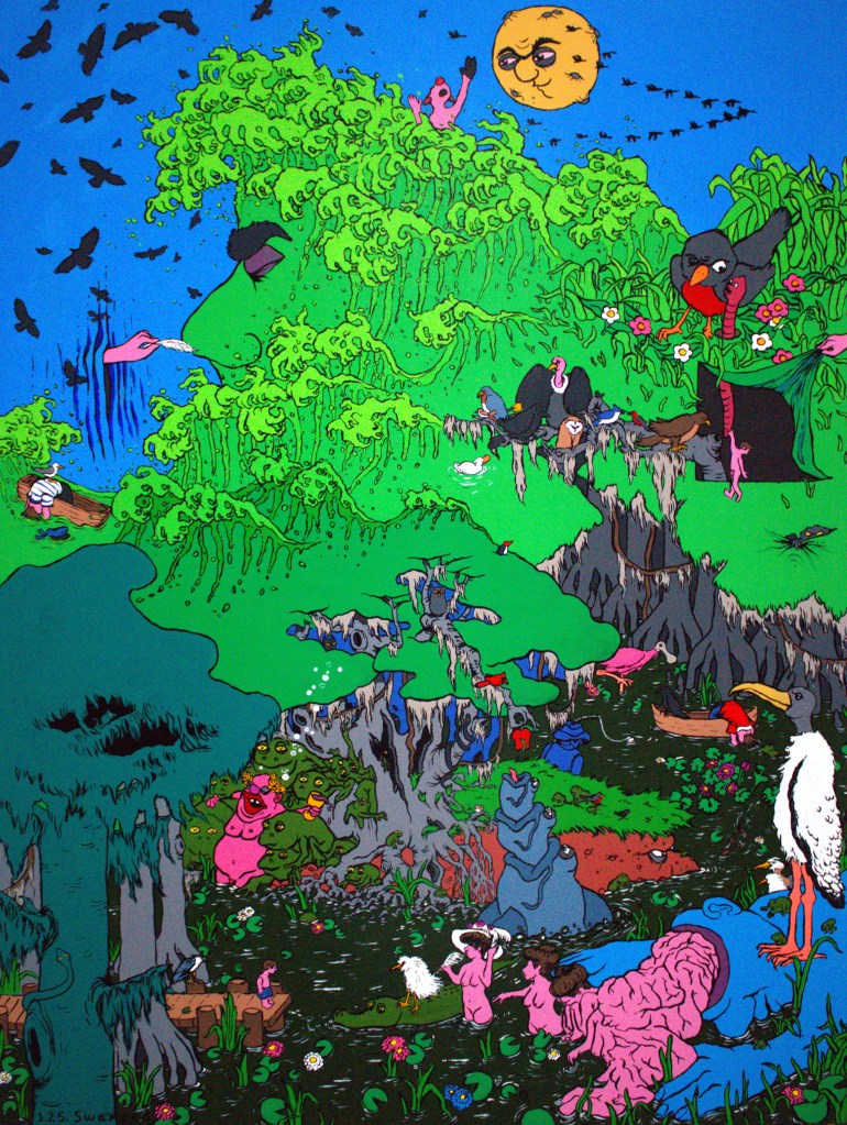 A full view of "Swamped" a contemporary painting by emerging artist MJ Seal