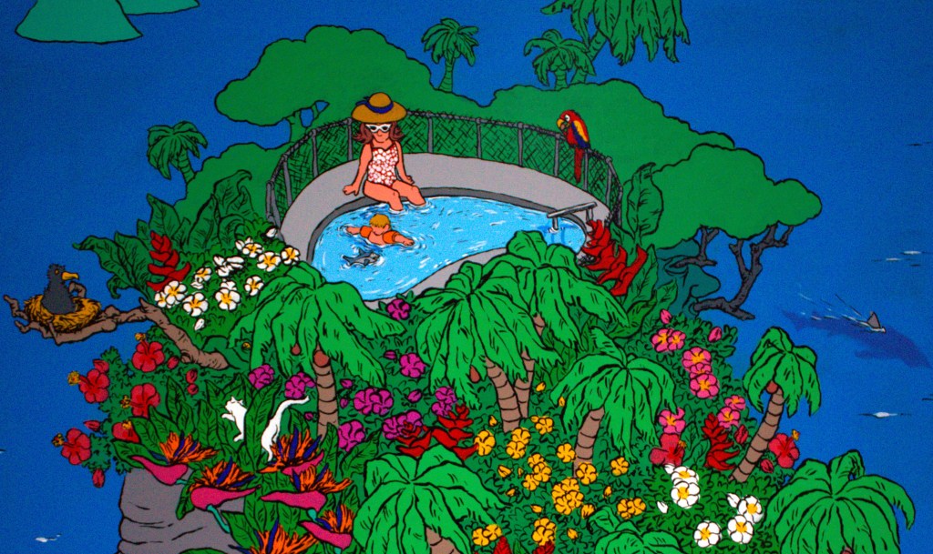 Detail of Private Pool an original painting by emerging artist MJ Seal