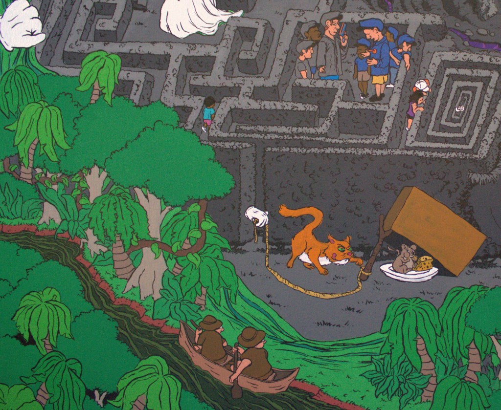 Detail of The Unknown Country an original painting by emerging artist MJ Seal