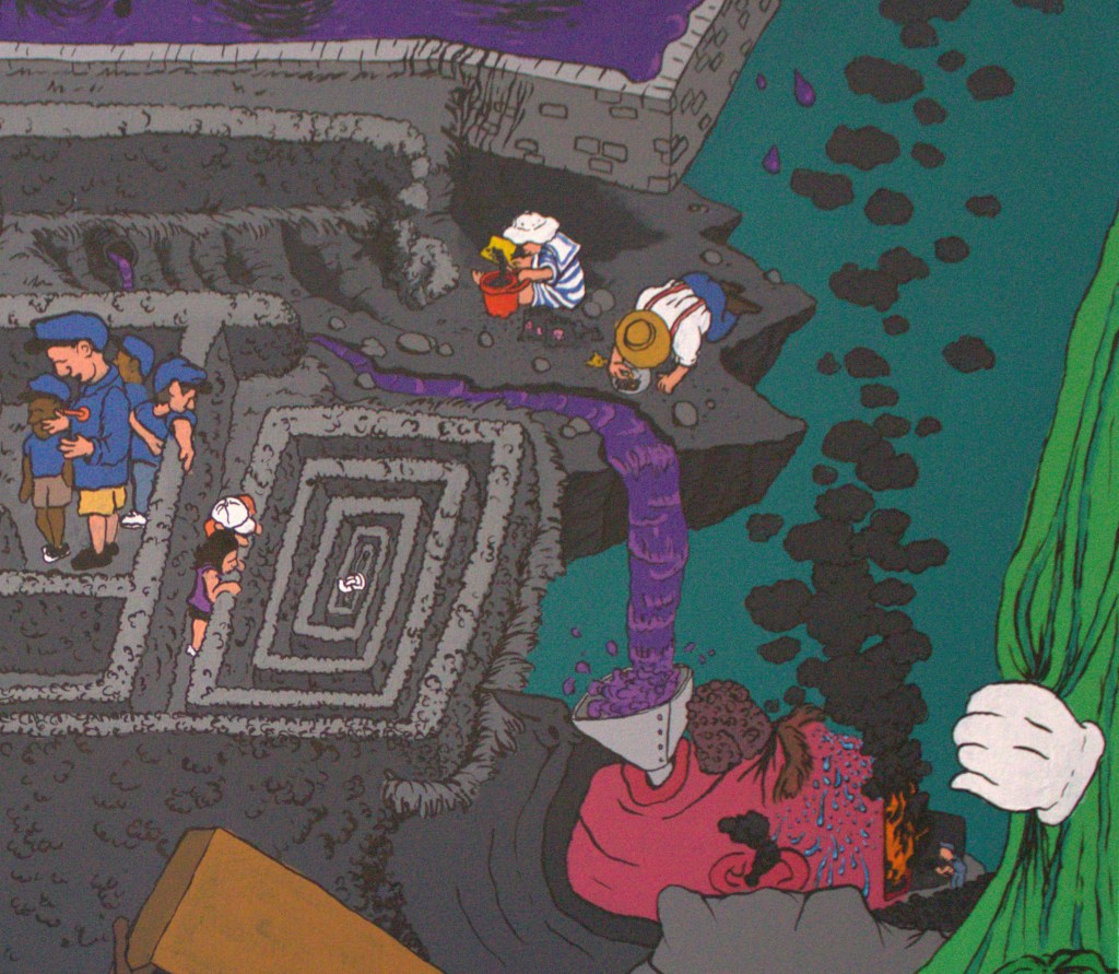 Detail of The Unknown Country an original painting by emerging artist MJ Seal