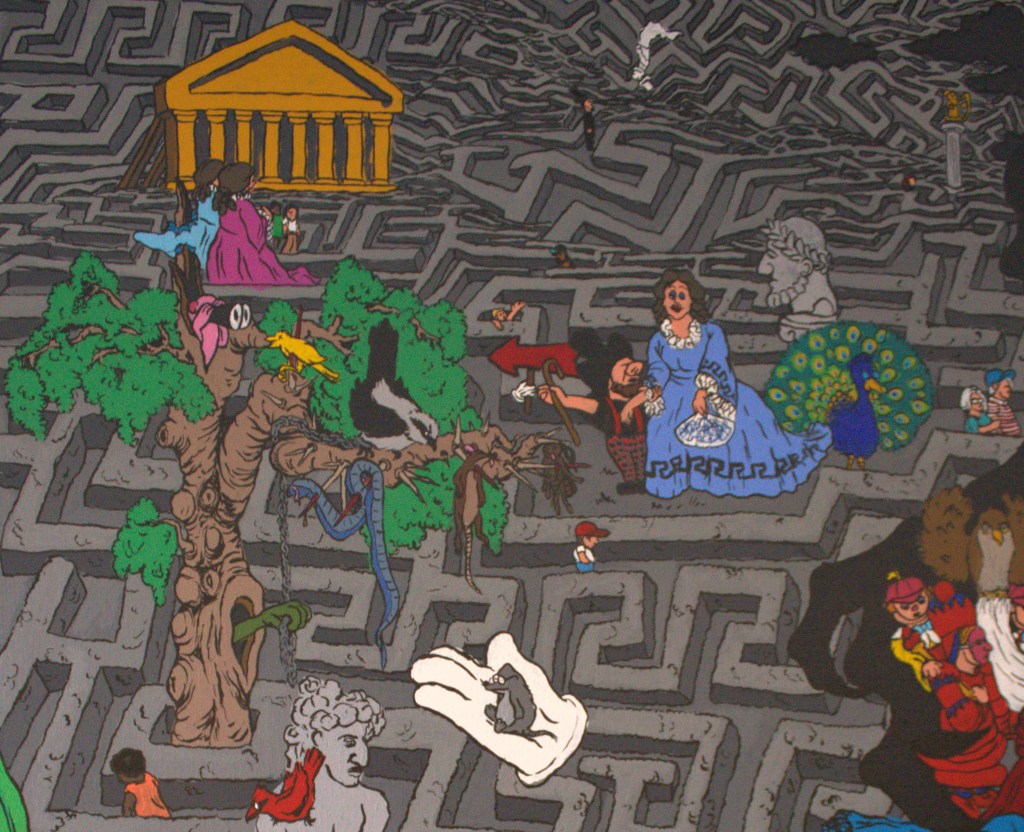 Detail of The Unknown Country an original painting by emerging artist MJ Seal