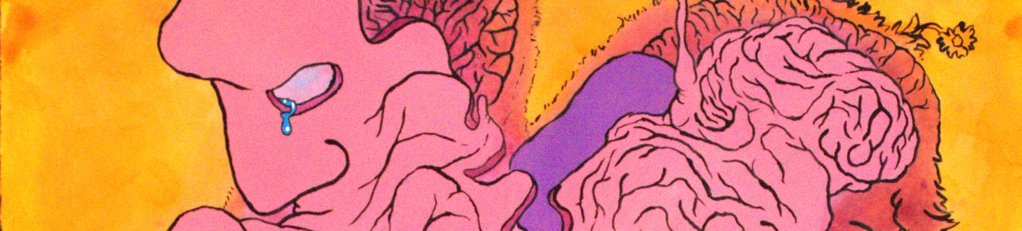 A close up detail of Cleaving an original painting by emerging artist MJ Seal