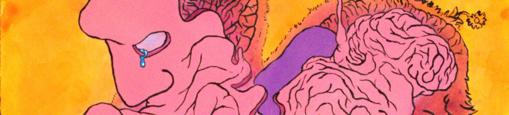 A close up detail of Cleaving an original painting by emerging artist MJ Seal