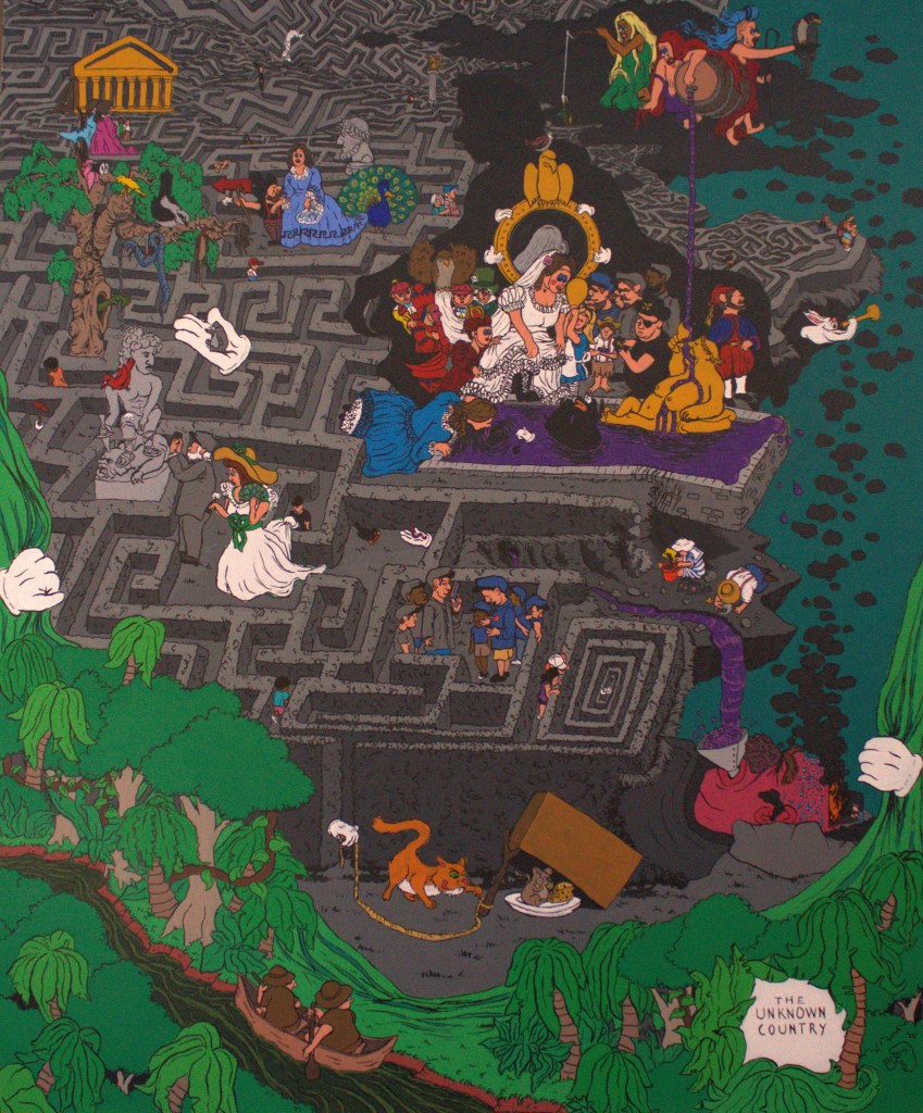 Full view of The Unknown Country an original painting by emerging artist MJ Seal