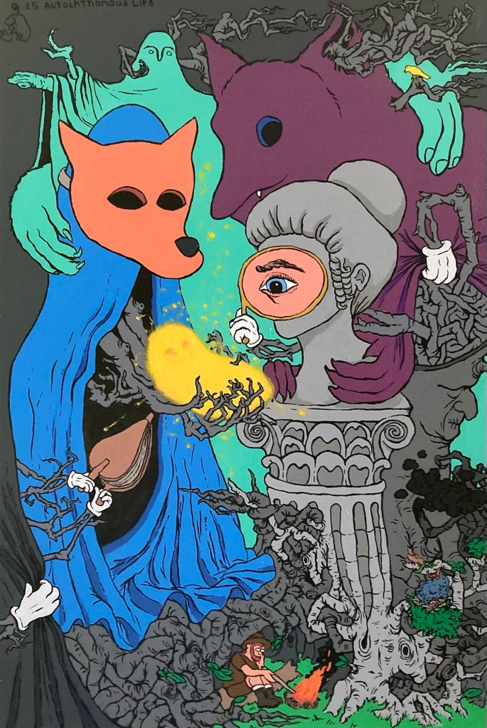 Full view of Autochthonous Life an original painting by emerging artist MJ Seal